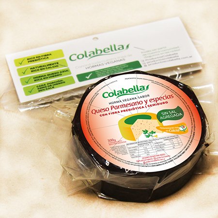 Horma vegana sabor parmesano con especias sin sal agregada